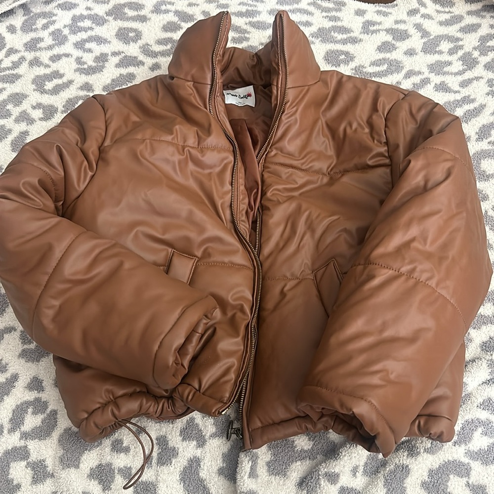Miss Selfie faux leather jacket